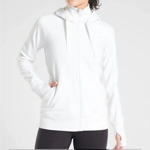 Athleta White Zip-Up Hoodie